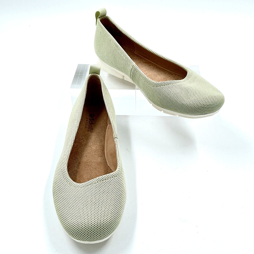 Dr Scholls Size 7 Sage Green Knit Ballet Flats Comfort NEW Timeless $80